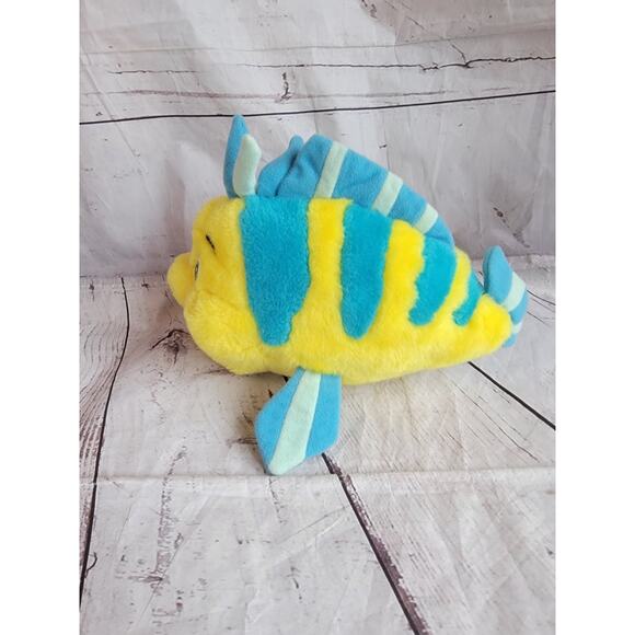 Vintage Disney The Little Mermaid Flounder 11in Stuffed Animal Plush - Picture 6 of 10